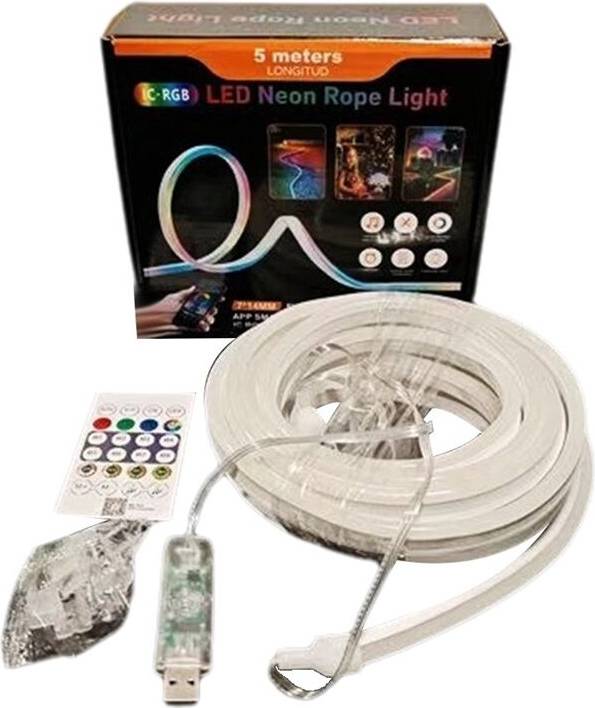 Torribaly DC5V RGBIC LED Strip Neon Rope Light 5 Meter Light Strip