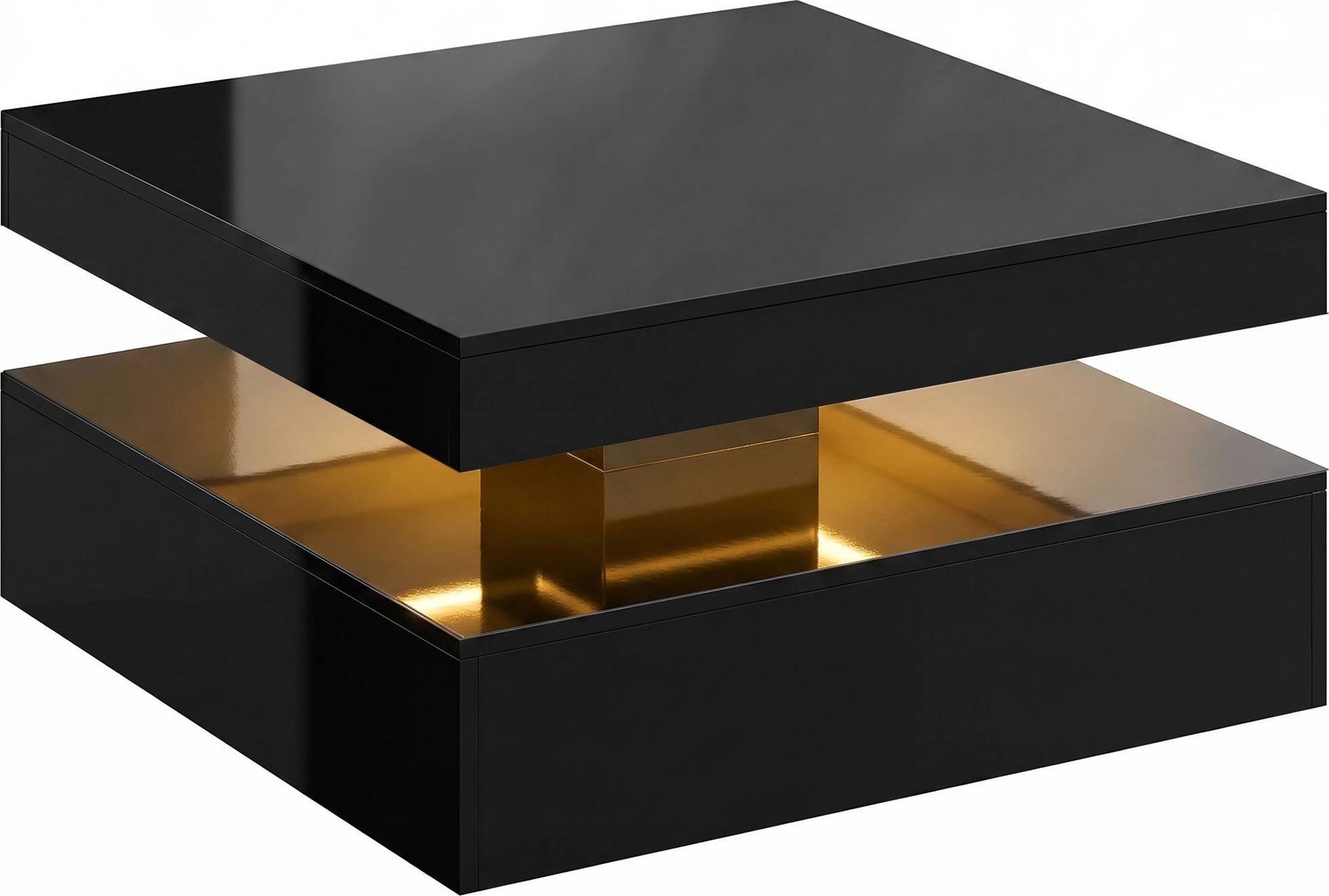 Homcom LED Coffee Table 2-Tier Modern Centre Coffee Table