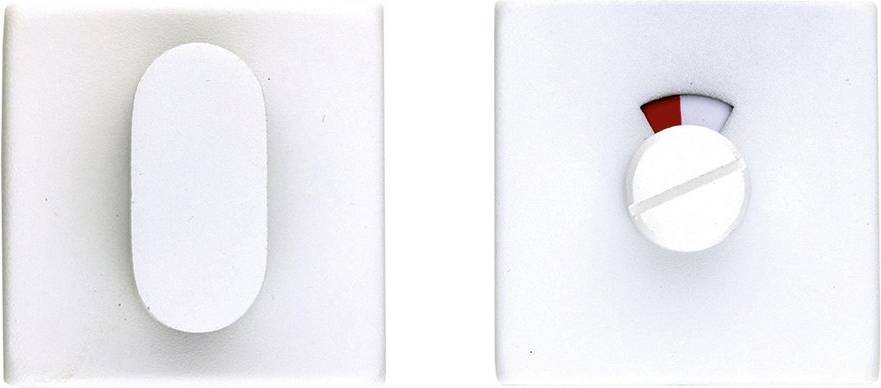 WC Garnituur Square Shape Wit Met Rood Indicator