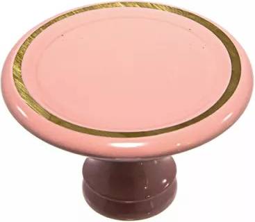Linfalk Retroknopp Rosa Gulddekor