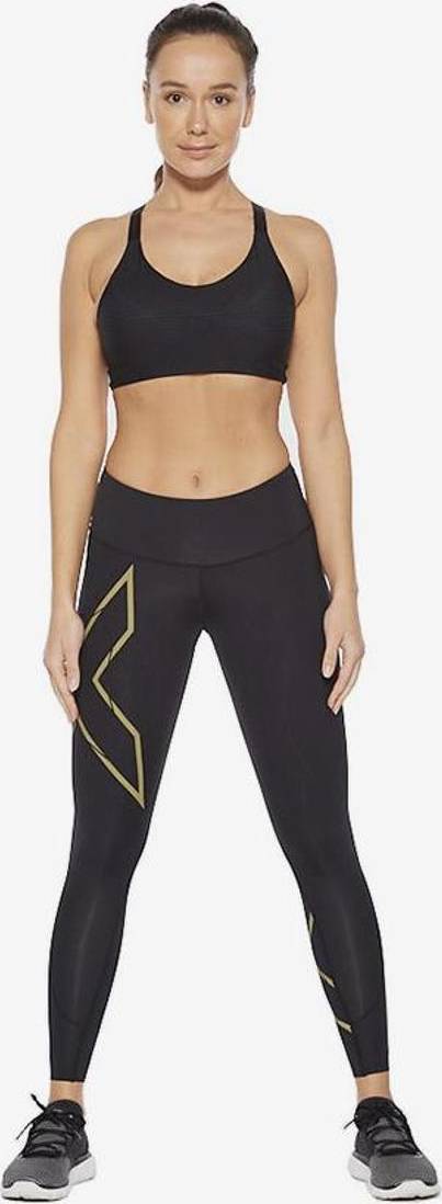 2XU Light Speed Mid-Rise Compression Leggings - Black Gold