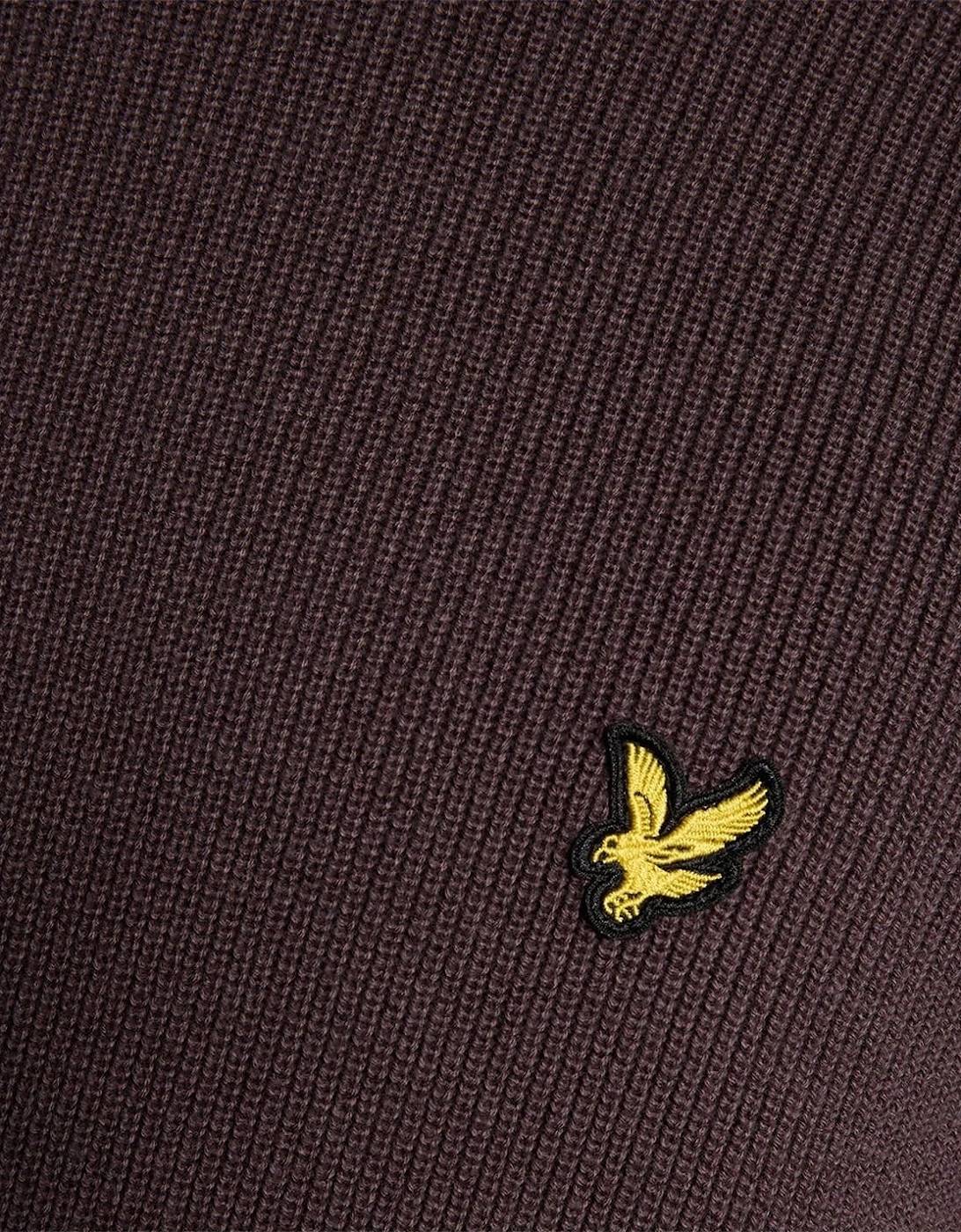 Lyle & Scott Engineered Rib Crew Neck Pullover Brown