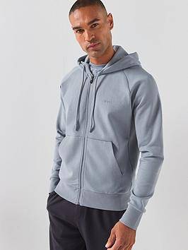 Boss saggy hoodie BOSS Green Full-Zip Hoodie Adjustable Drawstring Streamlined Design - Grey