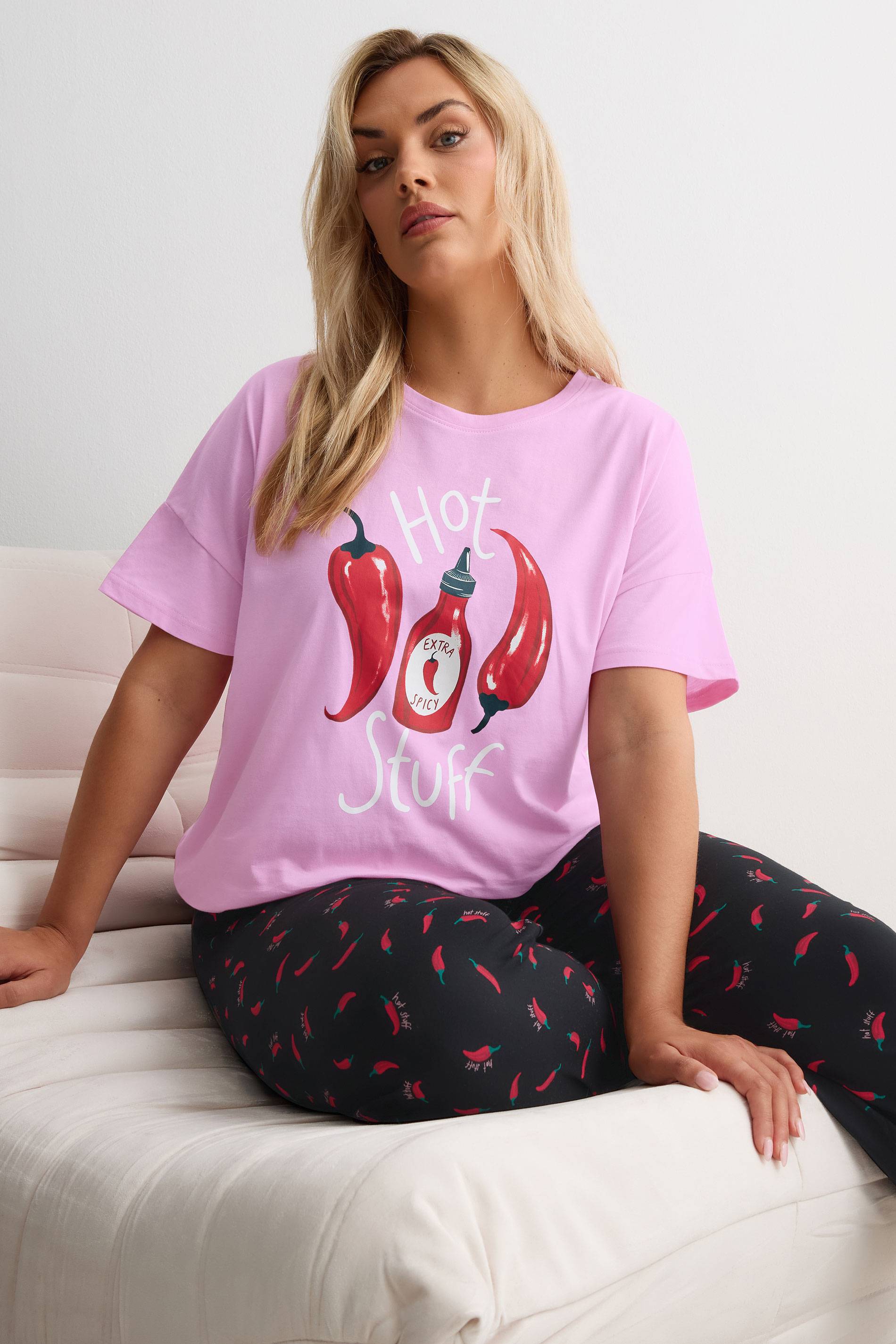 Yours Wide Leg Pyjama Set - Multicolor