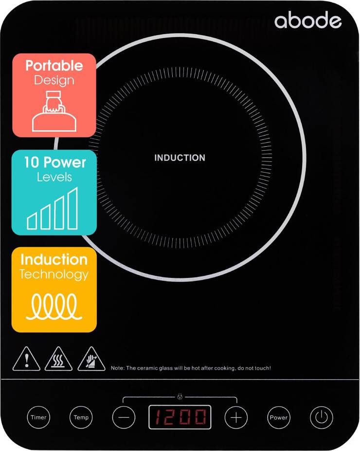 Double portable induction hob Abode Single Induction Hob Digital Touch Control