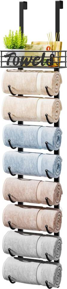 Towel rail over door HapiRm Over Door Towel Rack Storage Wall Mounted