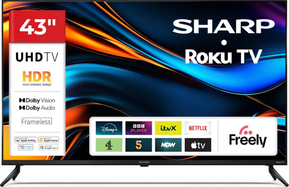 Sharp 43 Inch 4K Ultra HD Roku Smart TV
