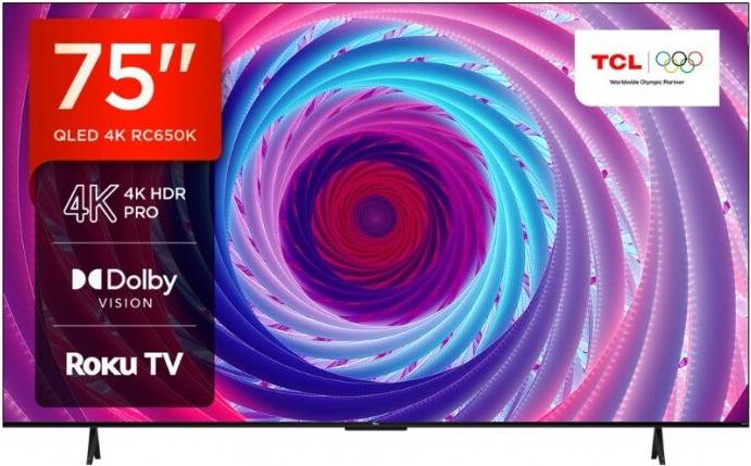 Tcl 75 TCL 75RC650K 75 Inch 4K Ultra HD Roku Smart TV
