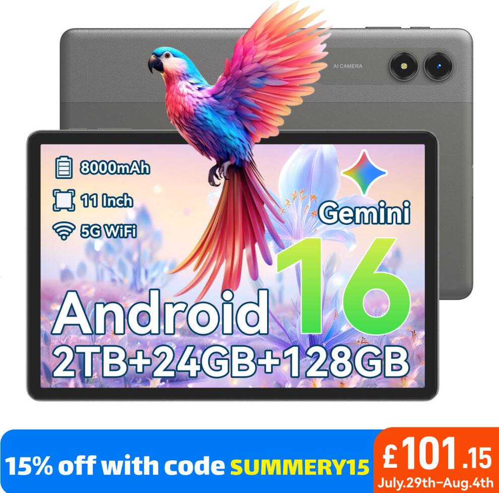 TABWEE T50 Android 16 AI Tablet 11 Inch