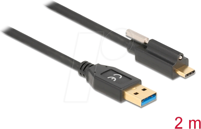 DeLock USB Type-C Kabel Sort 2m