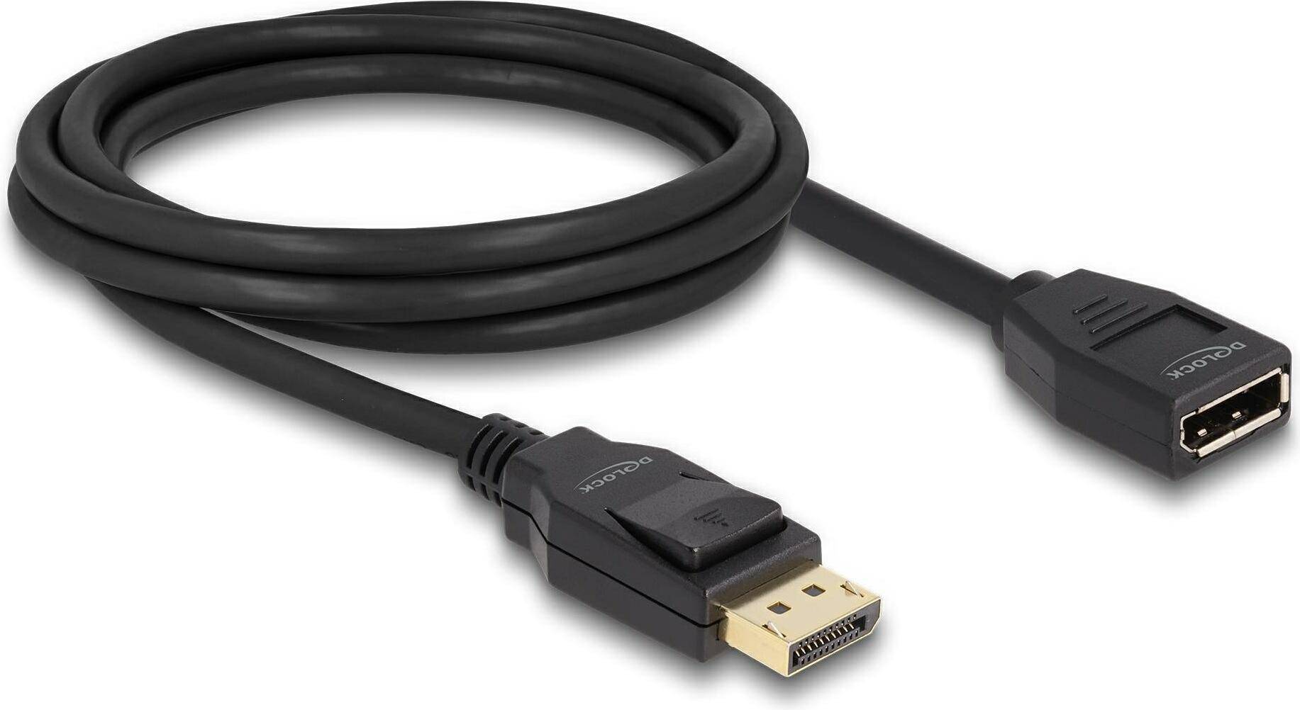 DeLock DisplayPort Forlængerkabel Sort 2m