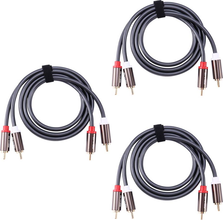 Torribaly 3X Rexlis 2 Rca to 2 Rca Male Audio Cable 1m