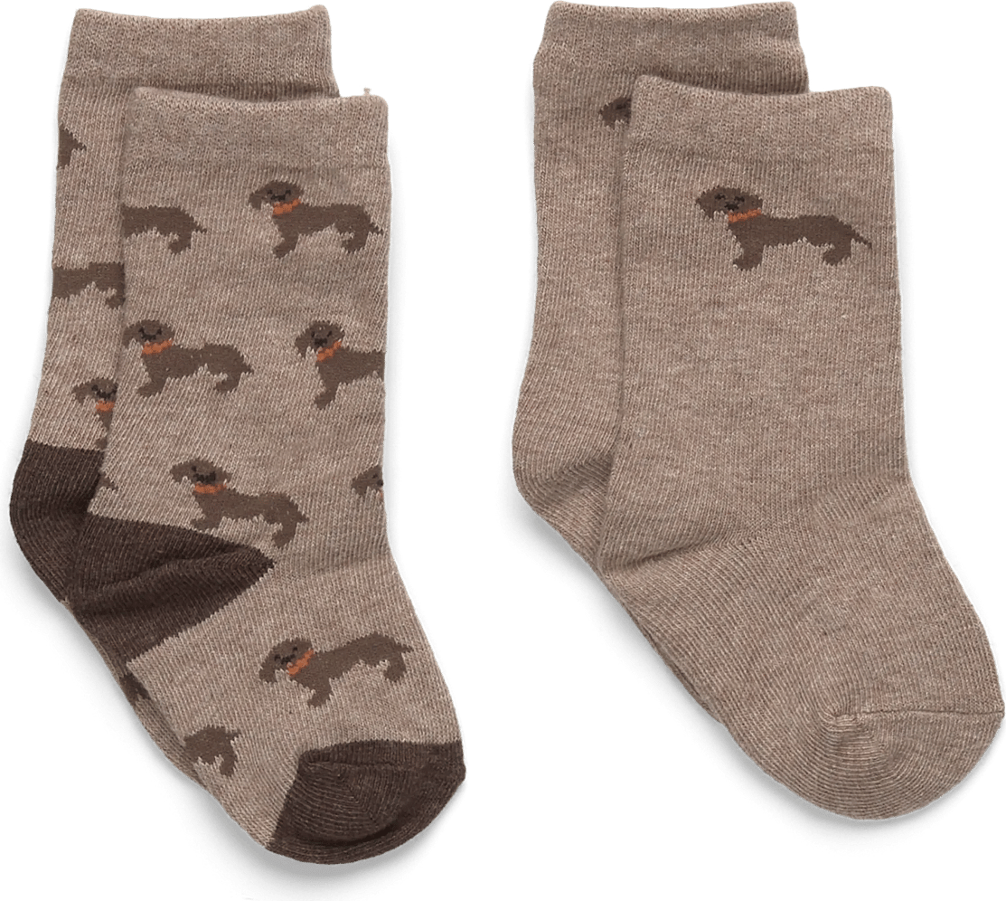 Mango 2 Pack Patterned Socks - Beige