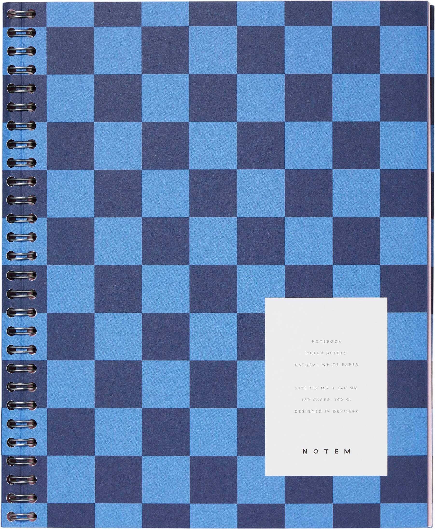 Nela Notebook Large Blue Check