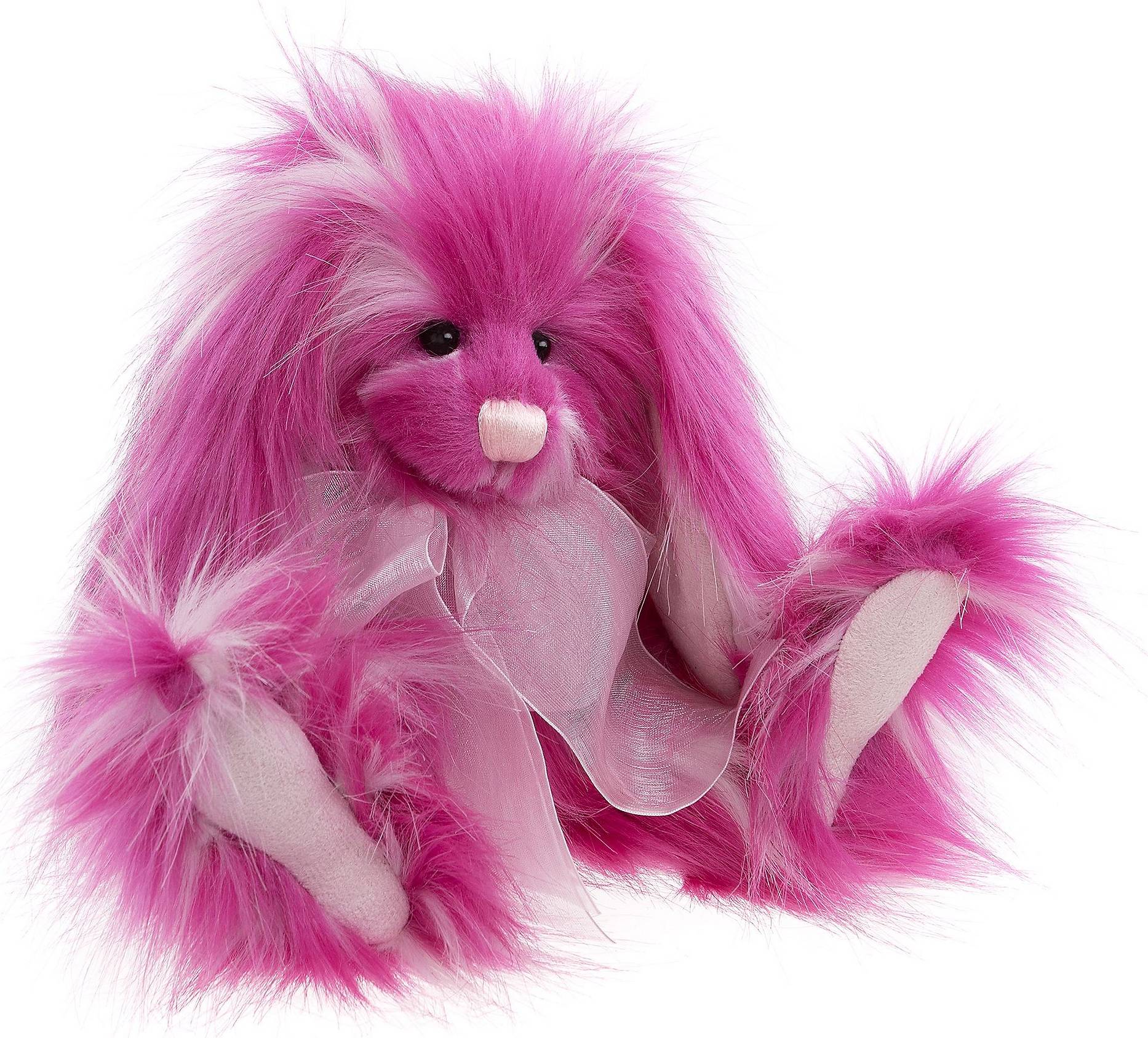 Raspberry Ripple Long-Pile Fur Bunny
