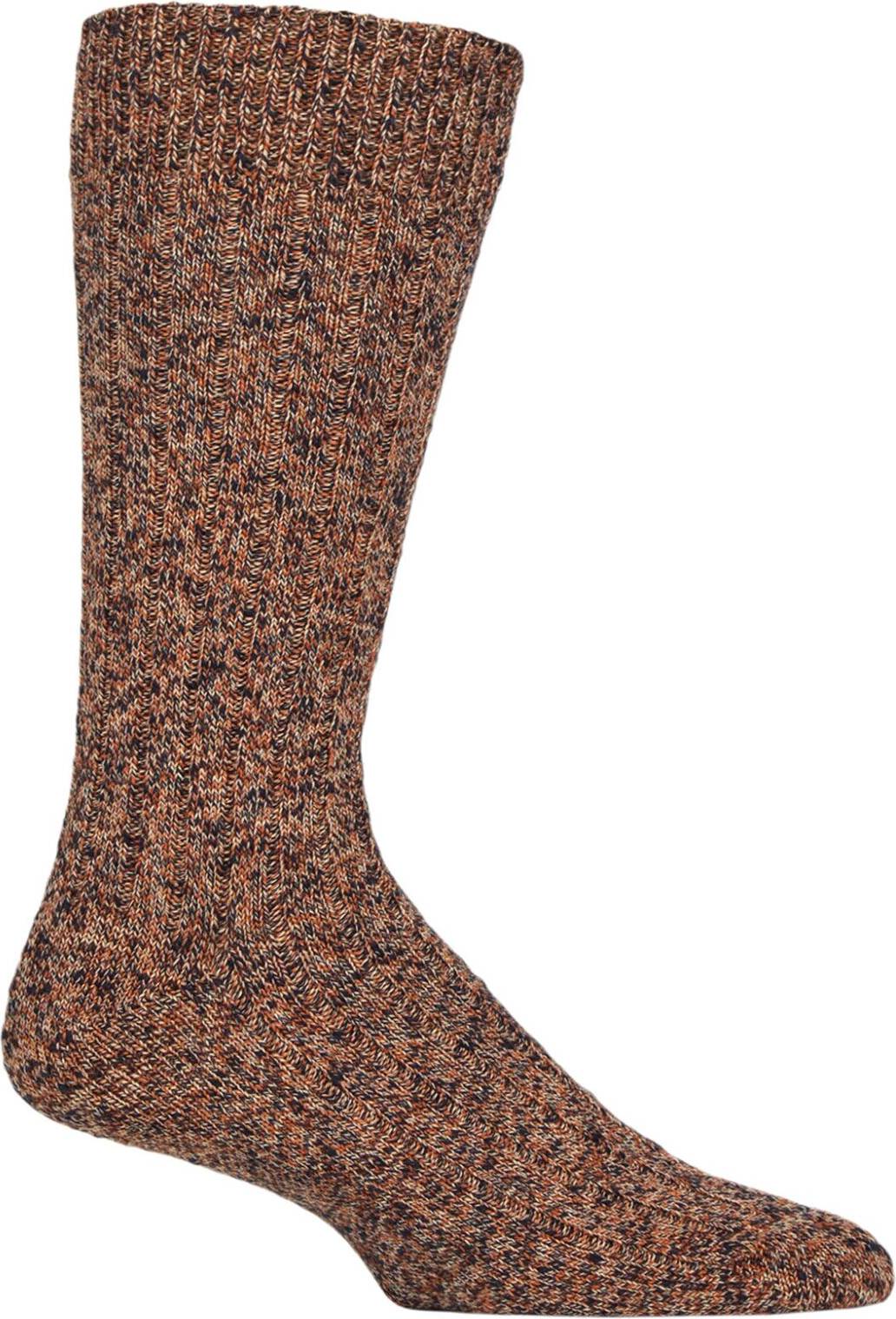 Pantherella Rye Eco Luxe Ribbed Cotton Socks - Brown