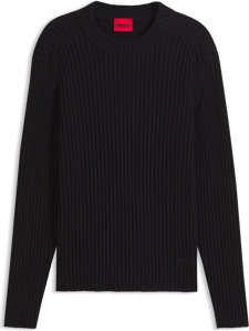 HUGO Relaxed-Fit Ribbed Cotton Sweater