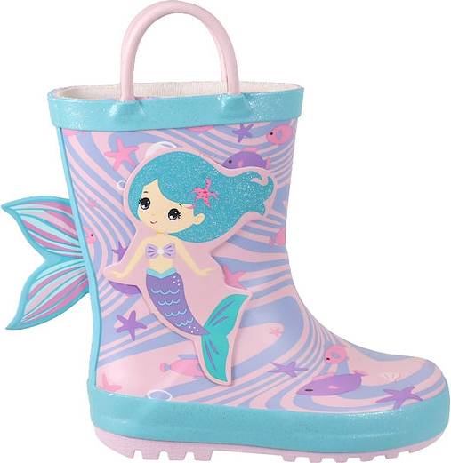 zigzag Rook Kids Rubber Boot - Pink