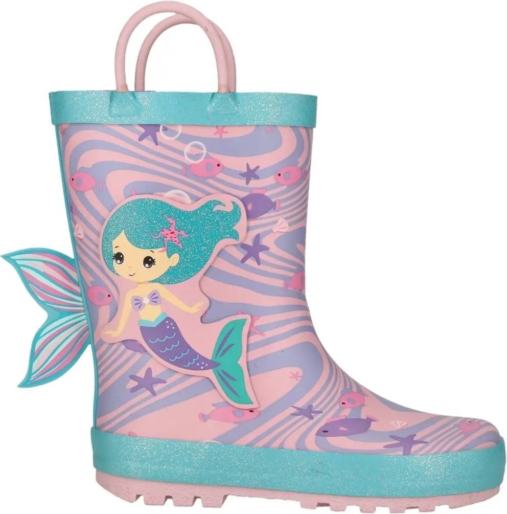 zigzag Rook Kids Rubber Boot - Pink