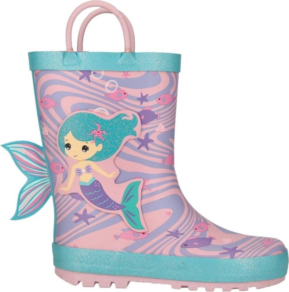 zigzag Rook Kids Rubber Boot - Pink