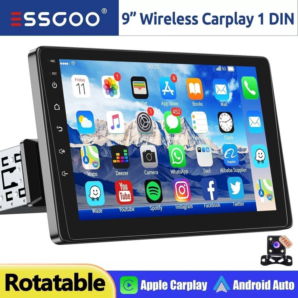 Essgoo 9 Inch Rotatable Car Stereo MP5 Player
