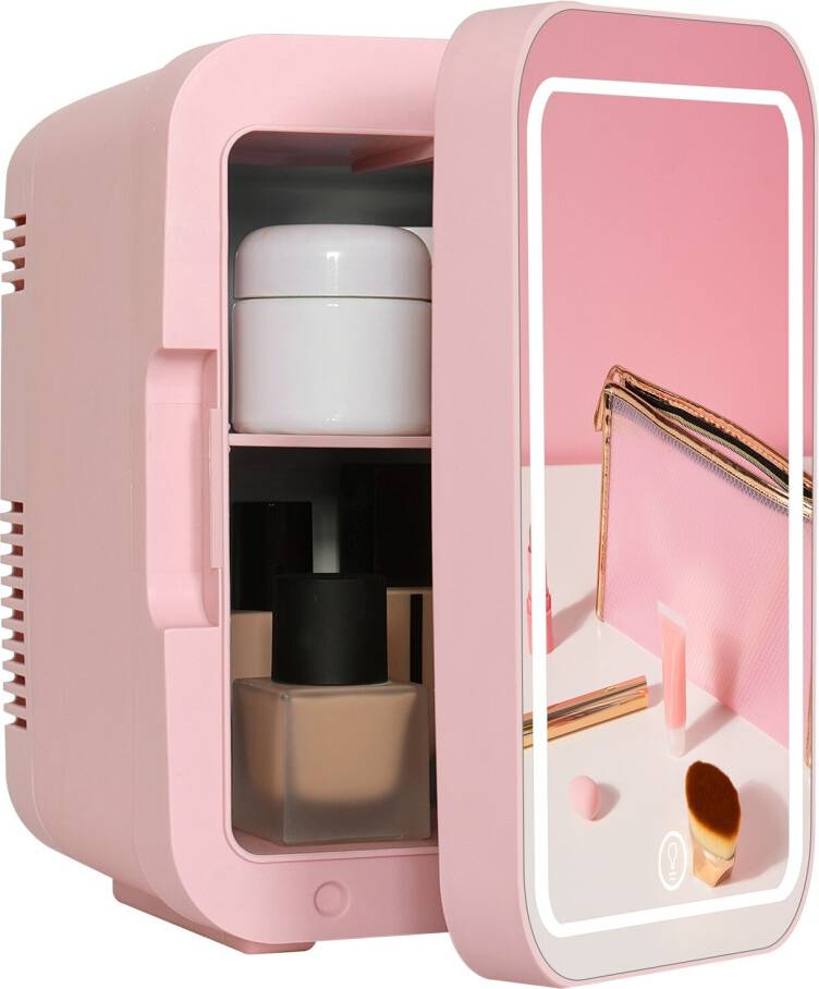Makeup fridge 4L Mini Fridge with LED Mirror