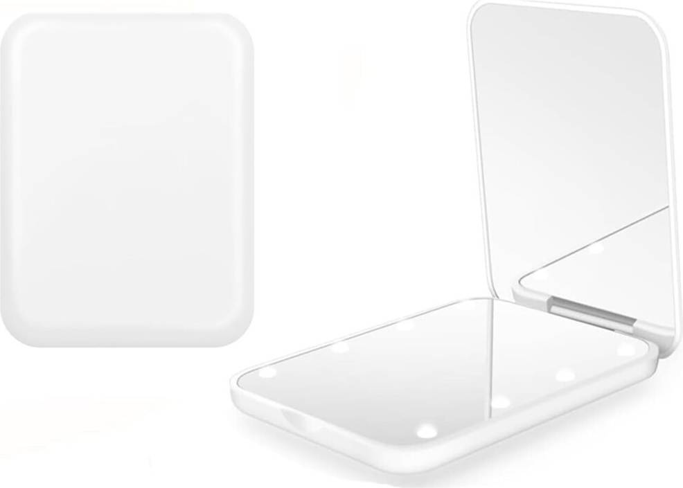 LED Compact Makeup Mirror 1x 2x Magnification