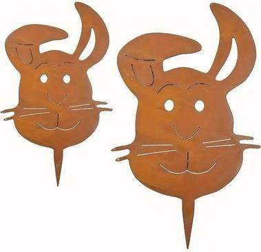 Sodial Handmade Retro Rabbits Ground Plug Iron Rusty