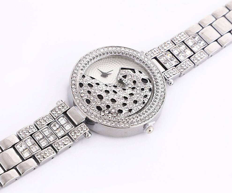 Leopard Head Rhinestone Watch