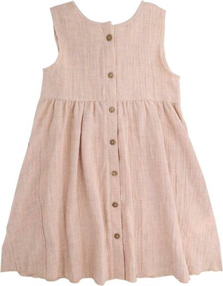 Maximo Kids Mini Girls Embroidered Muslin Dress - Rosa