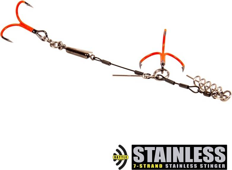 CWC Rattle Stinger UV Orange 100lb Tandem 2/0