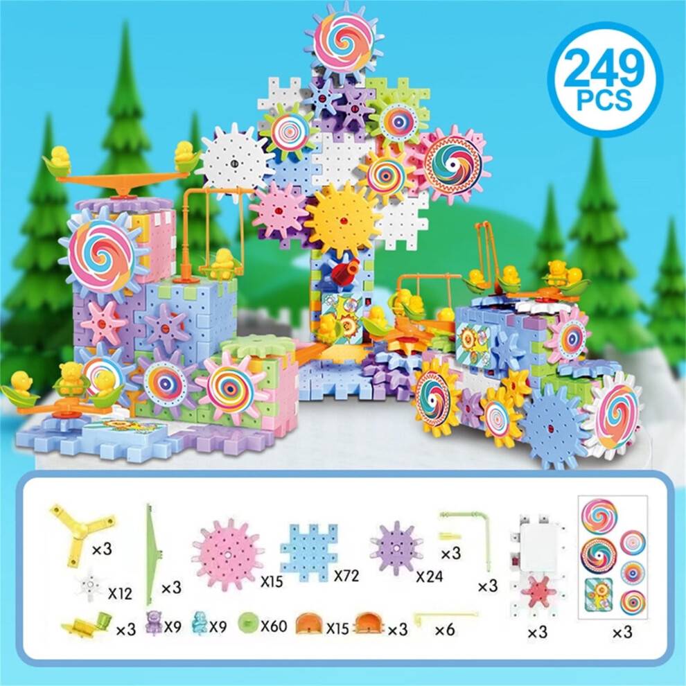 Interlocking Building Blocks Stem Toy 249 Pcs