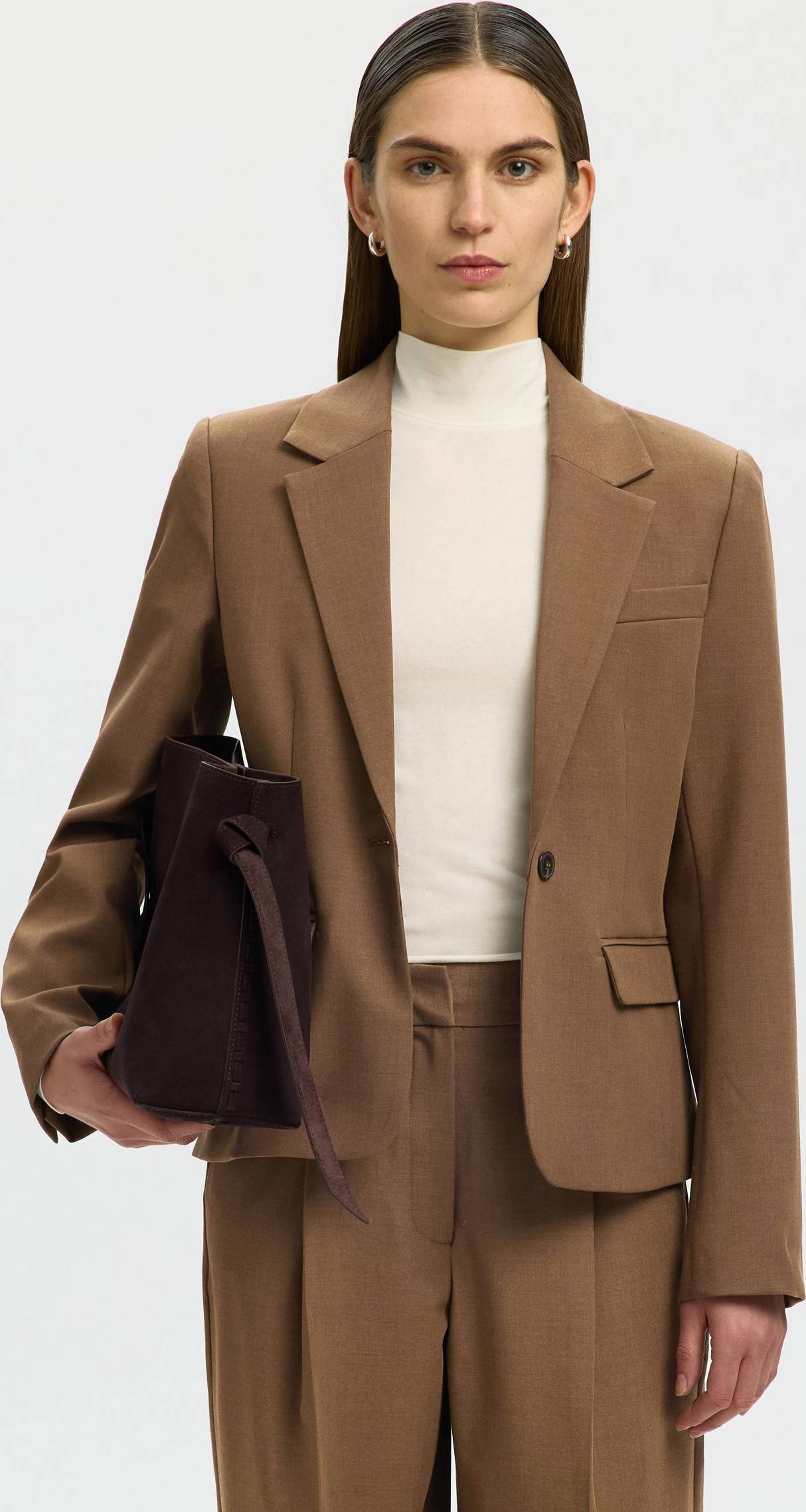 Selected Regular Fit SlwFitted Signe Blazer Toffee