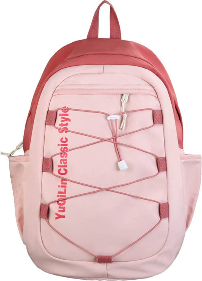Backpack with Adjustable Elastic String - Pink