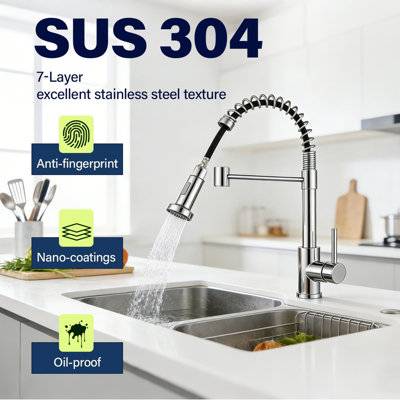 B&Q Spring Style Kitchen Faucet Sus304