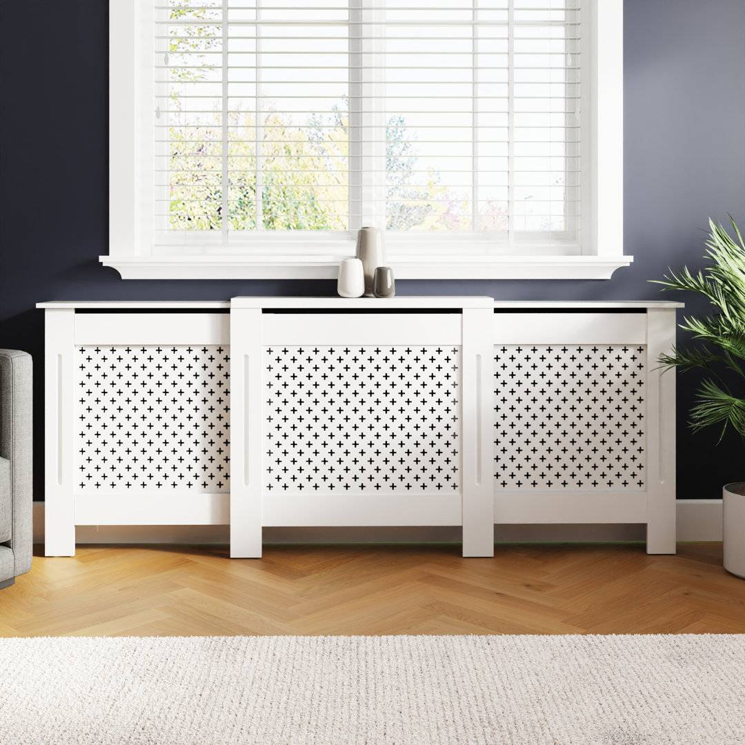 GFW Heidi Adjustable Radiator Cover White Lattice Panel