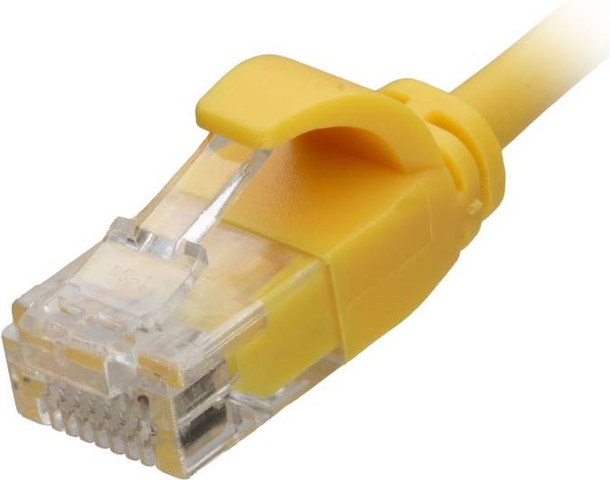 Cablenet Cat6 RJ45 Yellow Slim Snagless Booted