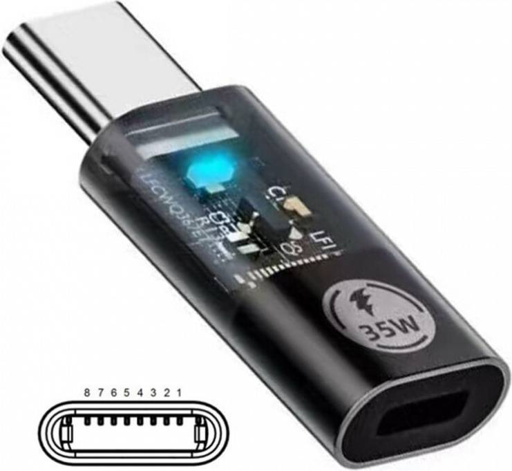 Usb to lightning adapter Transparent LED USB-C to Lightning Adapter 35W