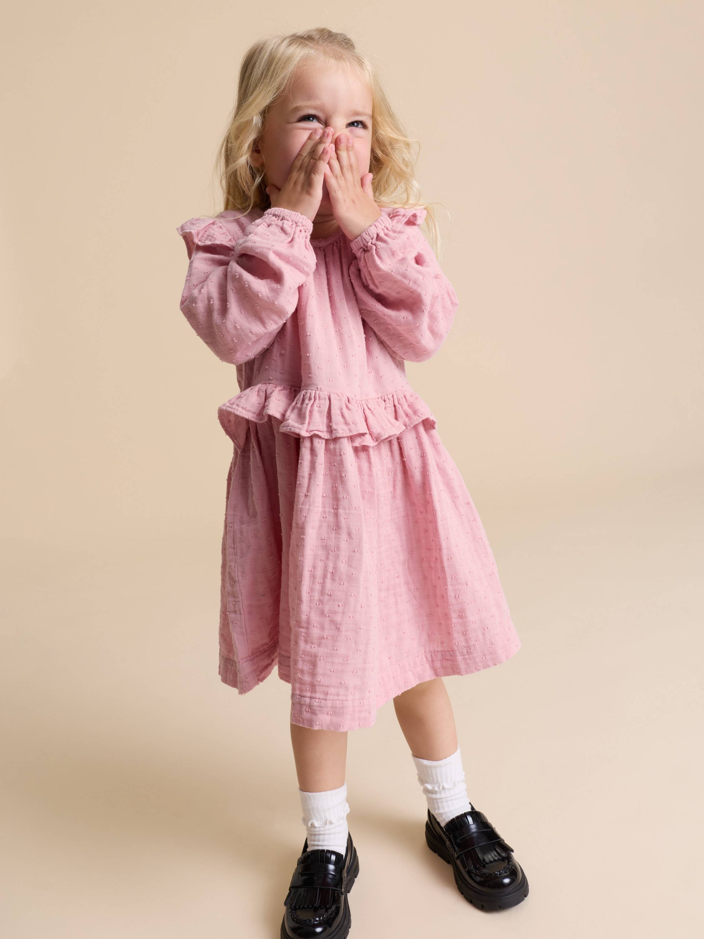Polarn O. Pyret Dress With Ruffles - Pink