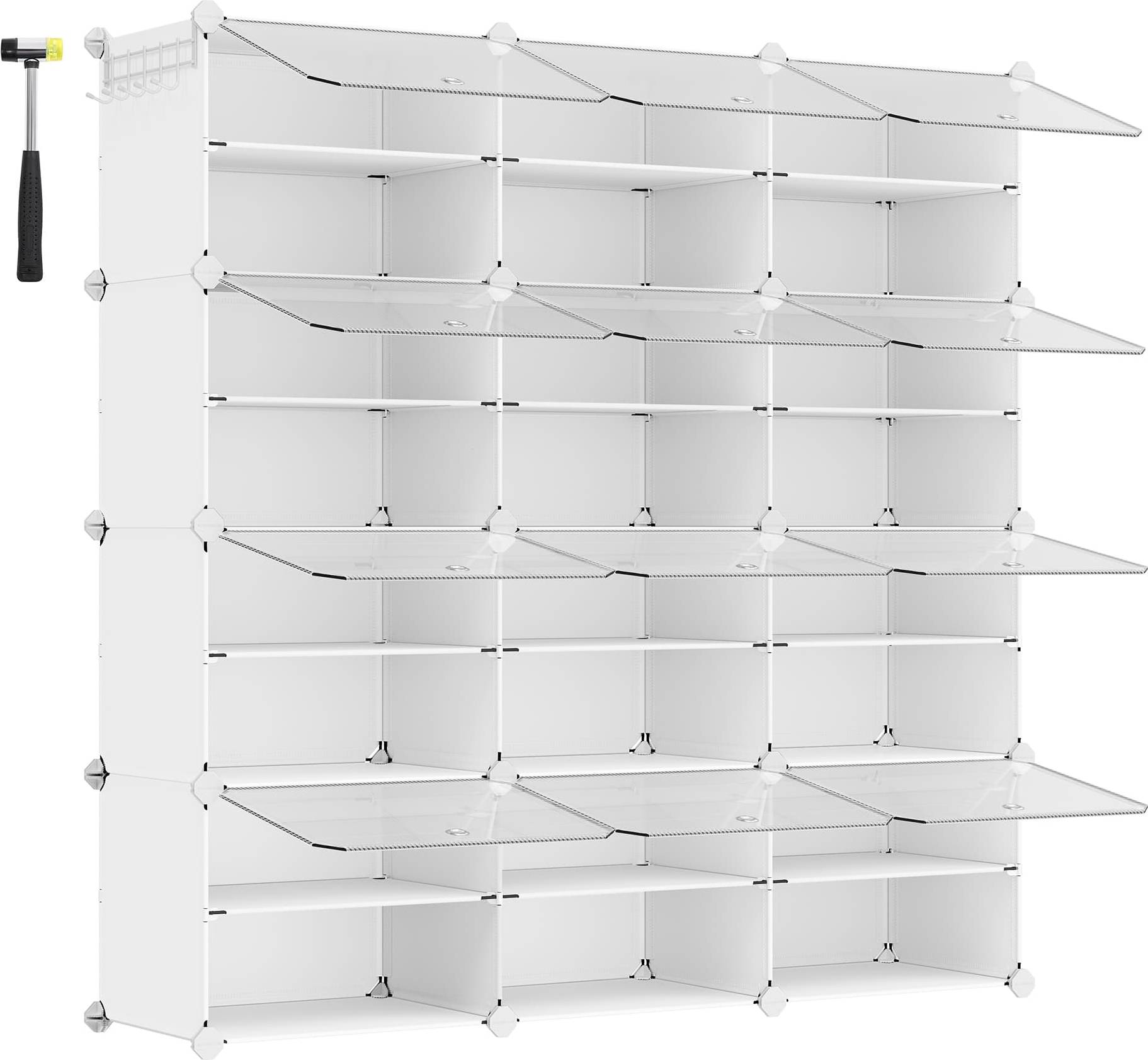 Songmics Interlocking Shoe Rack 12-Slot Modular Storage Organiser Shoe Rack