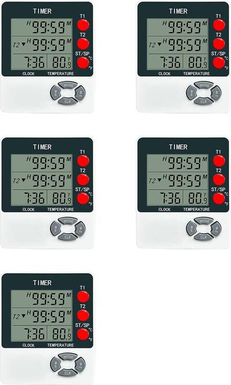 Typecat Kitchen Timer Digital with Alarm Clock Thermometer Kitchen Thermometer