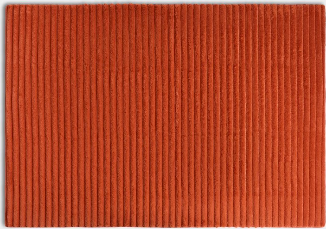OHS Faux Fur Ribbed Rug 120 x 170 cm Orange