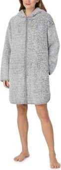 Dkny Homewear Chill In Style Hooded Zipe Robe - Grey