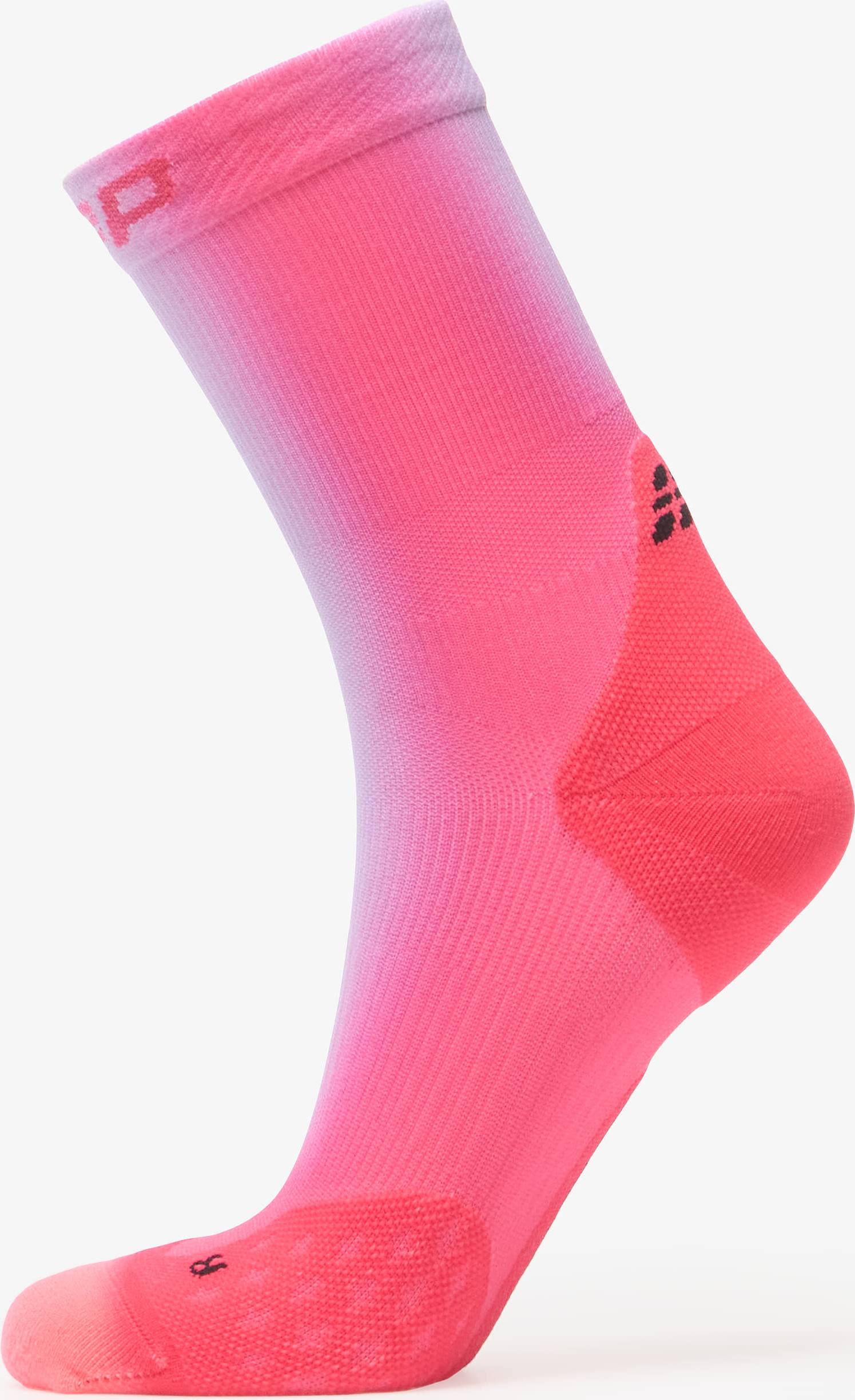 Core Run Gradient Mid Cut Compression Socks - Lilac/Pink