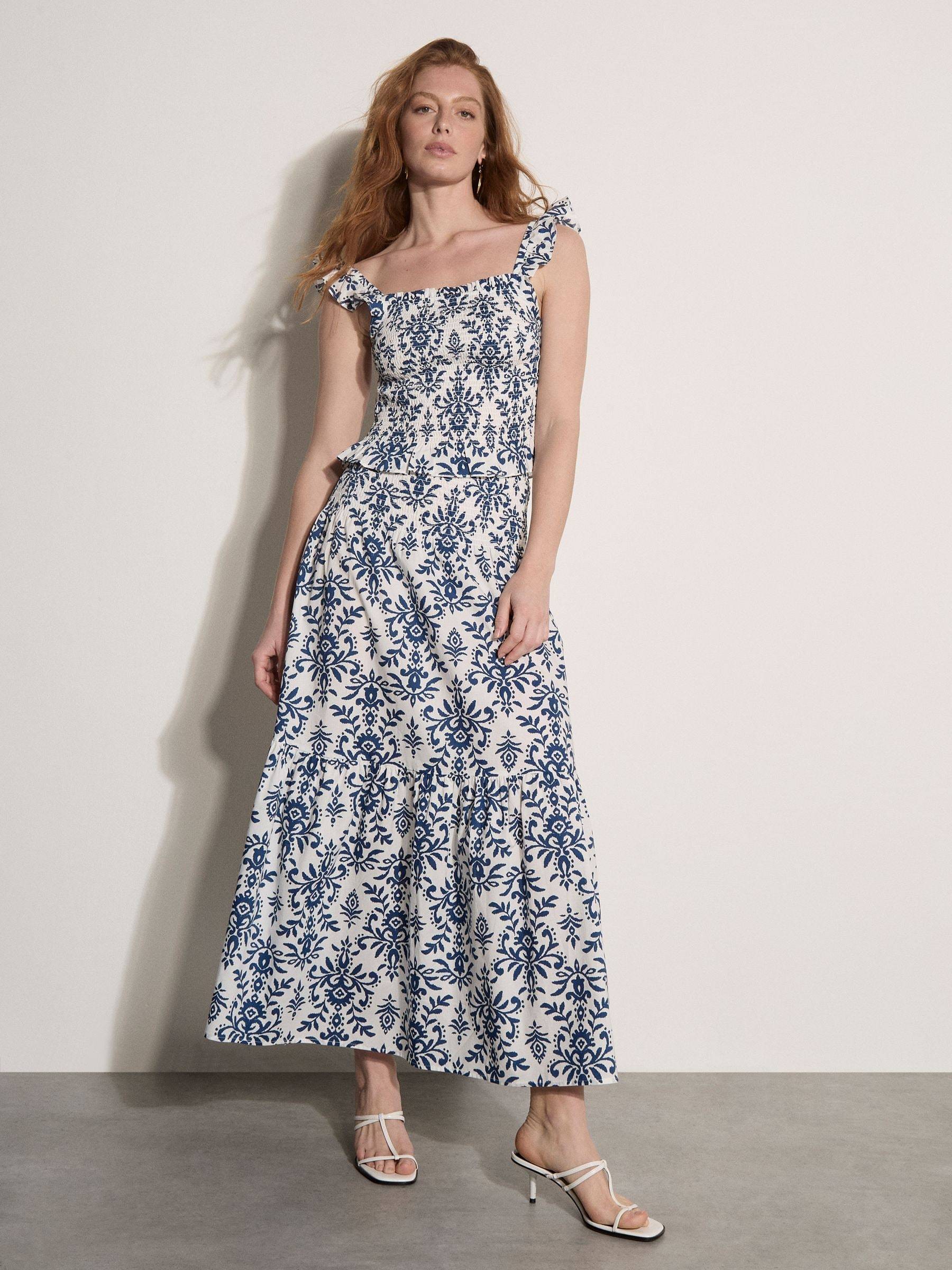 Folk Ikat Rypytetty Crop Toppi