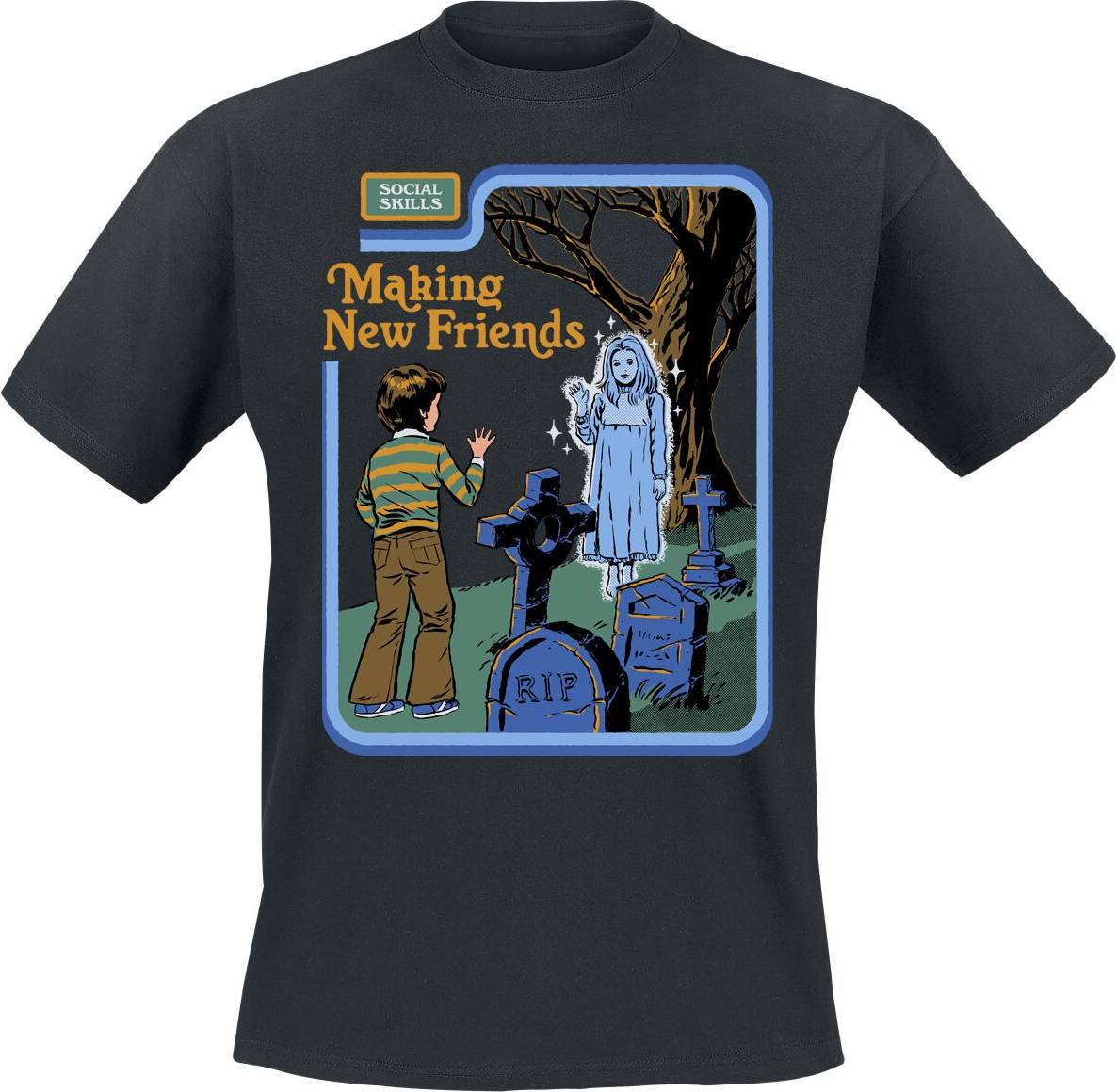 Steven Rhodes Fun T-shirt Making New Friends - Sort