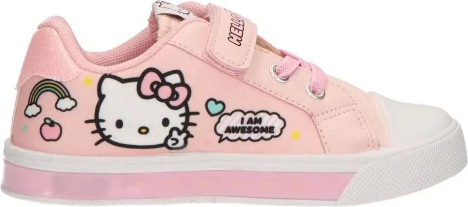 Sneaker In Tela Con Luci Hello Kitty - Rosa