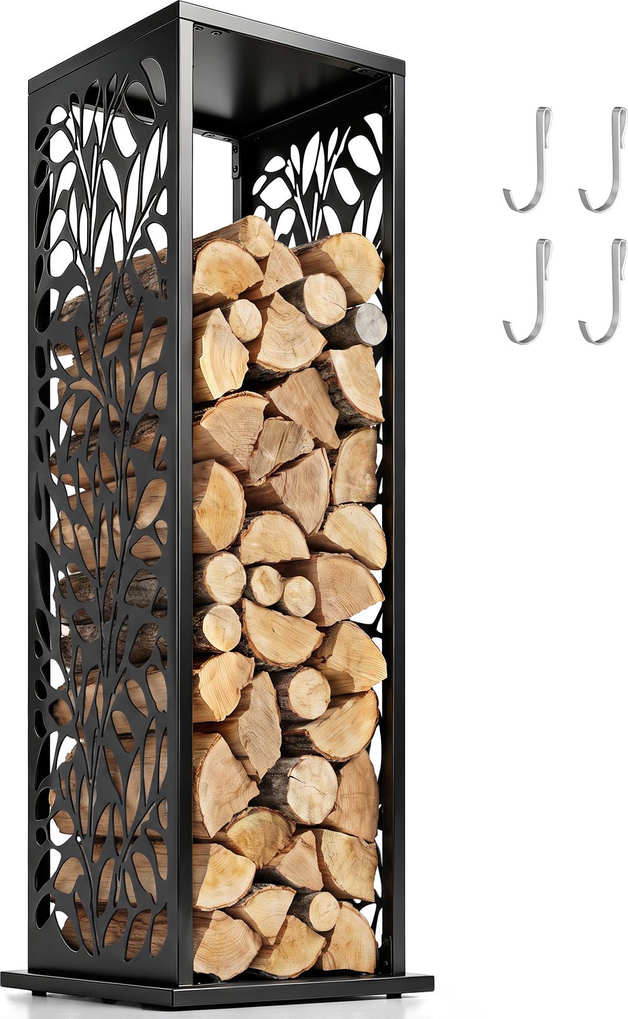 OutSunny 15 Inch Firewood Rack With Cutout Design