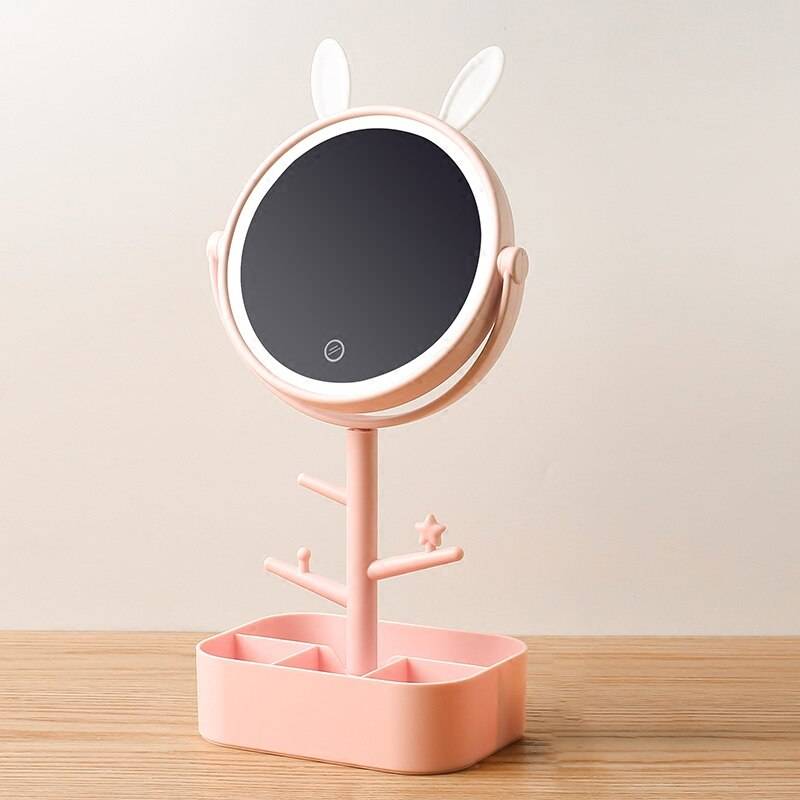 Sminkspegel LED Roterbar - Rosa