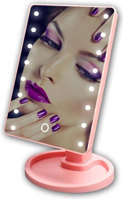 LED Sminkspegel Upplyst - Rosa